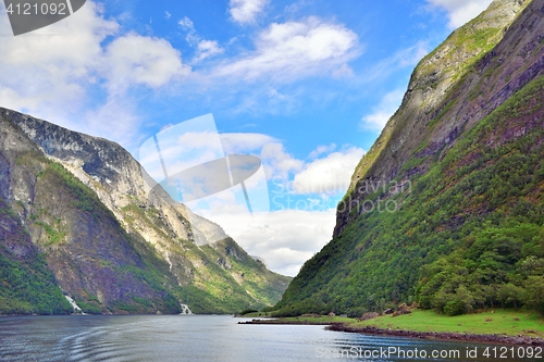 Image of Naeroyfjord in Norway. Unesco World Heritage site.