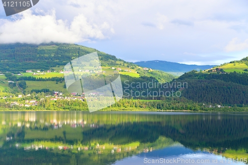 Image of Reflection on a lake in Voss, Norway