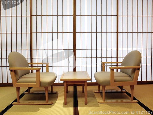 Image of Tatami, shoji sliding doors, table and chairs