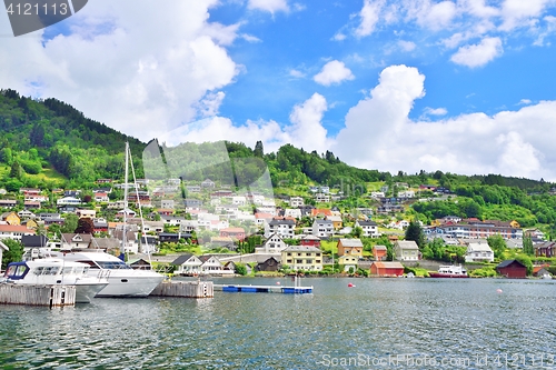 Image of Pier and village at Norheimsund, Norway.
