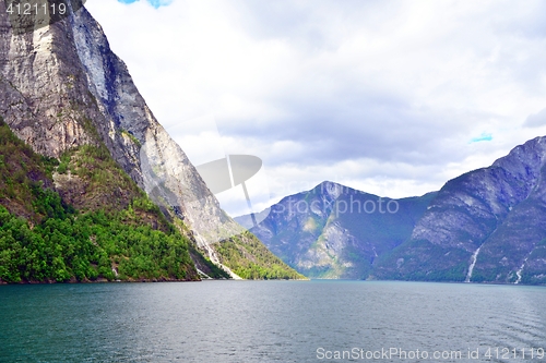 Image of Naeroyfjord in Norway. Unesco World Heritage site.