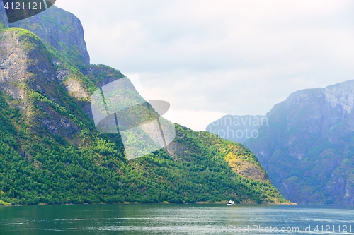 Image of Naeroyfjord in Norway. Unesco World Heritage site.