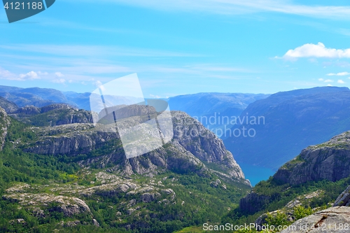 Image of Norway fjord: a view from the pupit rock