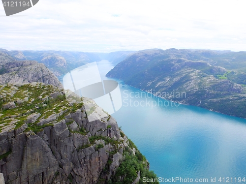 Image of Norway fjord: a view from the pupit rock