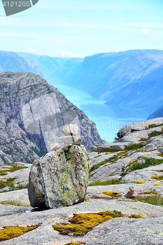 Image of Norway fjord: a view from the pupit rock