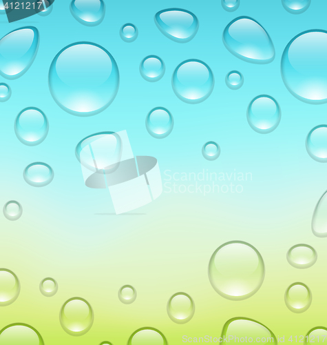 Image of Water abstract background with drops, place for your text