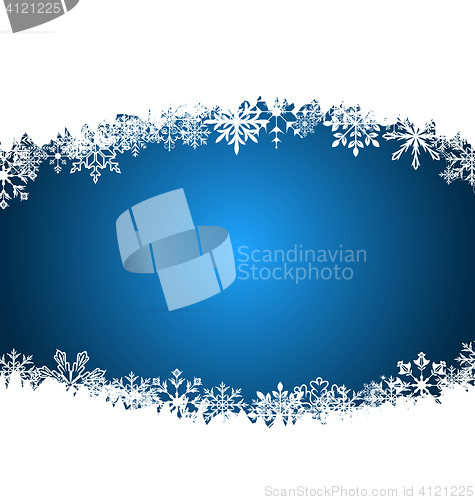 Image of New Year background made in snowflakes, copy space for your text