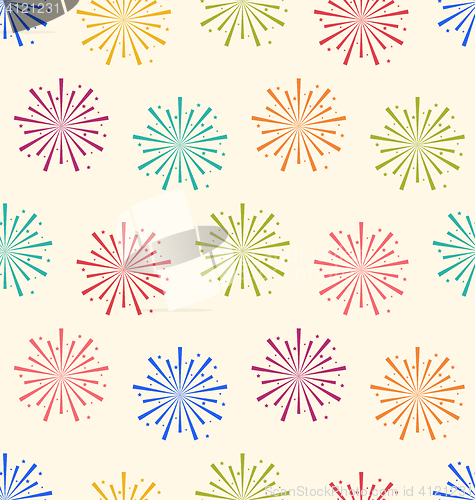 Image of Seamless Pattern Colorful Firework for Holiday Celebration Event