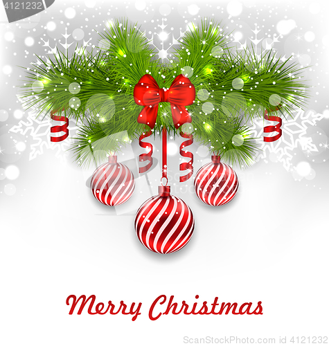 Image of Christmas Glowing Greeting Background