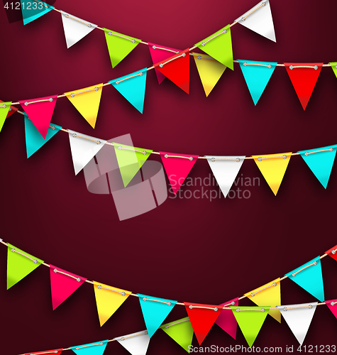 Image of Party Background with Colorful Bunting Flags for Holidays