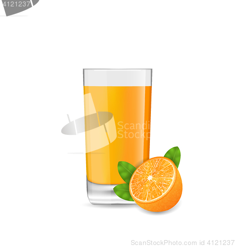 Image of Orange Cool Cocktail and Half of Fruit