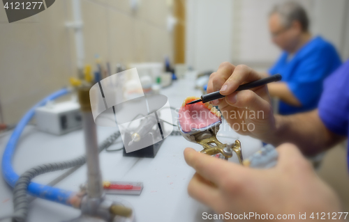 Image of Closeup of dental technician