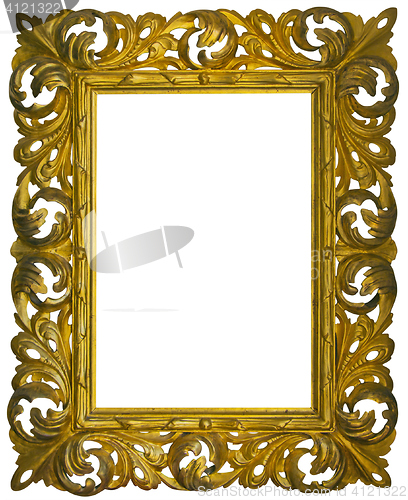 Image of Vintage gilded wooden Frame Isolated with Clipping Path