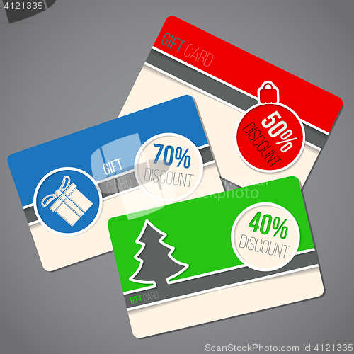 Image of Colorful christmas gift cards