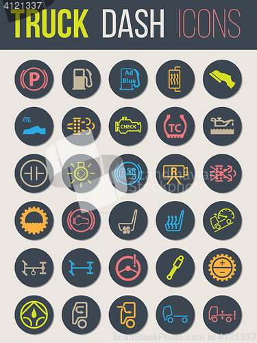 Image of Truck dashboard icon set