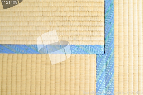 Image of Tatami with light blue edging, ribbon