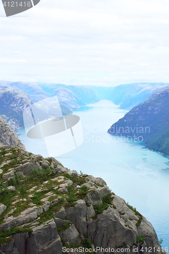 Image of Norway fjord: a view from the pupit rock