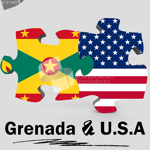 Image of USA and Grenada flags in puzzle 