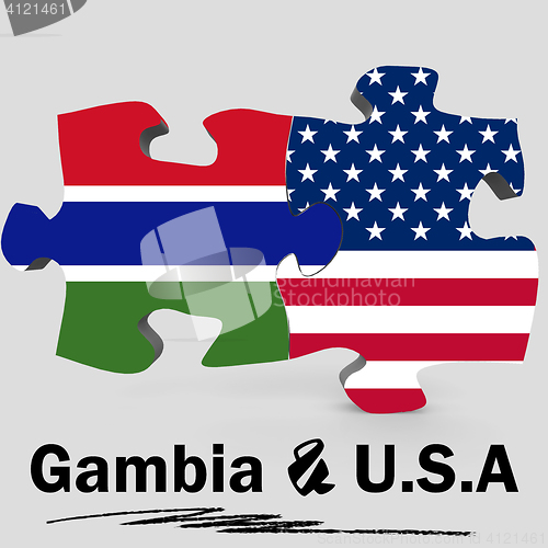 Image of USA and Gambia flags in puzzle 