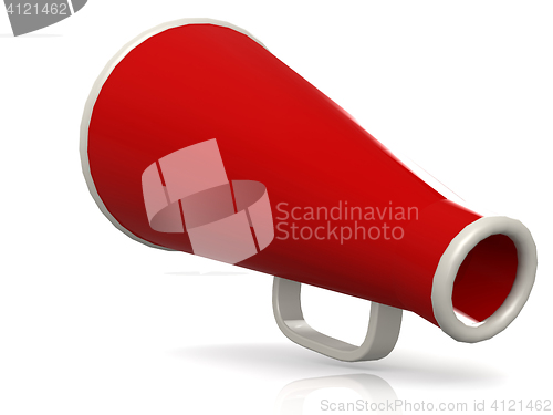 Image of Isolated red megaphone on white