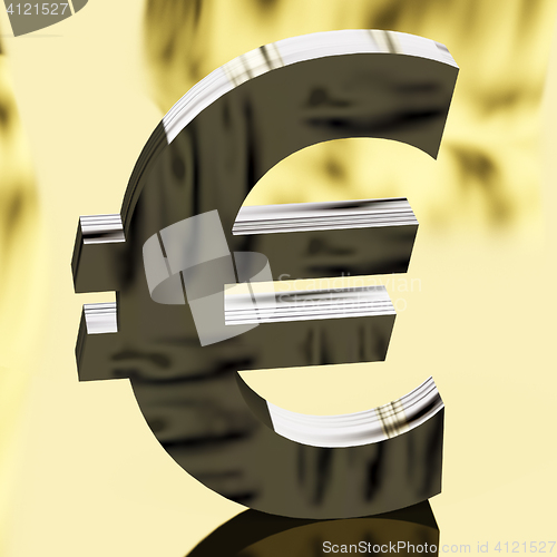 Image of Silver Euro Sign As Symbol For Money Or Wealth