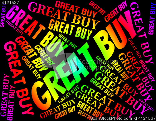 Image of Great Buy Means Outstanding Impressive And Words