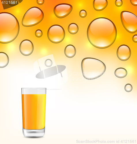 Image of Clean Water Droplets with Orange Juice