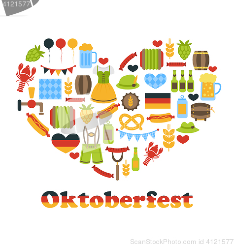 Image of Heart made in Oktoberfest Colorful Symbols