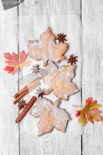 Image of Cookies in the shape of maple leaf