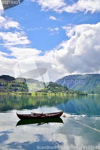 Image of Rowboat in a fjord