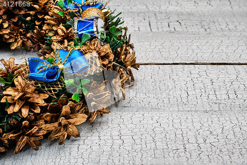 Image of Christmas wreath close up