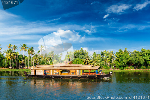 Image of Houseboat on Kerala backwaters, India