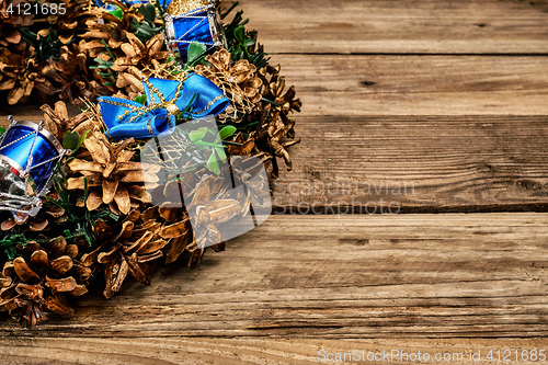 Image of Christmas wreath close up