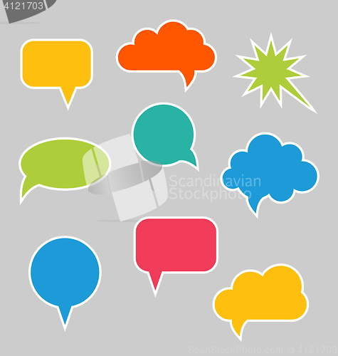 Image of Set of Multicolored Speech Bubbles