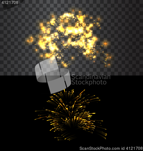 Image of Set of isolated fireworks