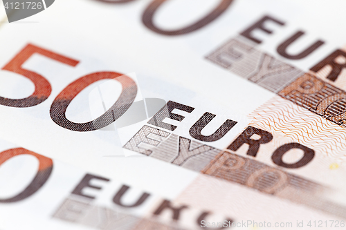 Image of euro, photographed close up