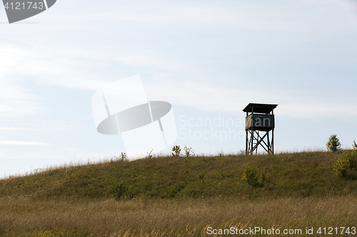 Image of wooden tower, cloudy