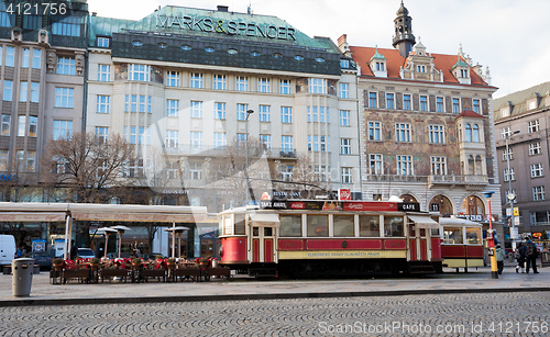Image of Restoran like as tram on Wenceslas square