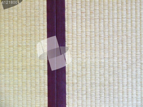 Image of Tatami mat closeup with violet edging (heri).