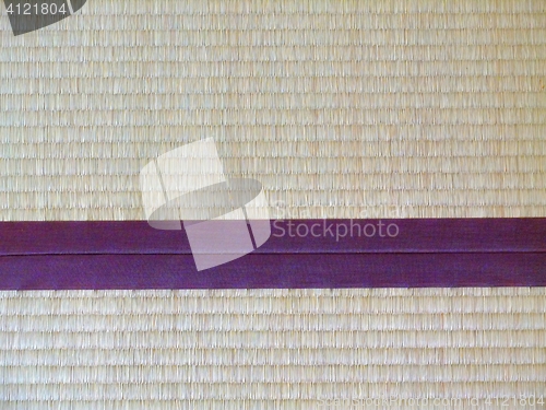 Image of Tatami mat closeup with violet edging (heri).