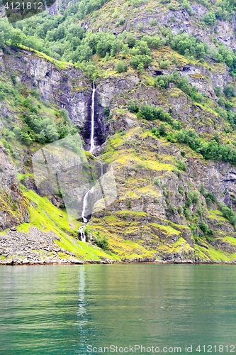 Image of Waterfall at Naeroyfjord in Norway