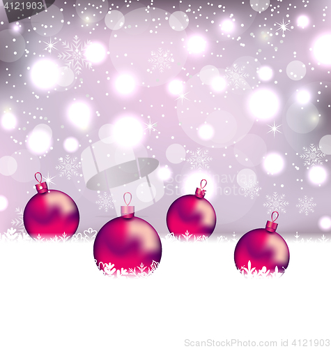 Image of Winter cute background with Christmas balls