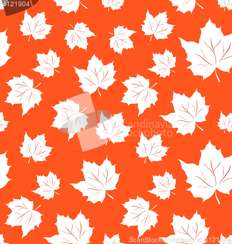 Image of Seamless Pattern of Maple Leaves