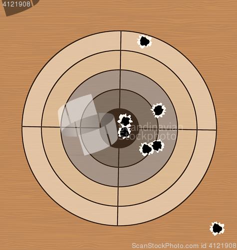 Image of Shooting range target with bullet holes