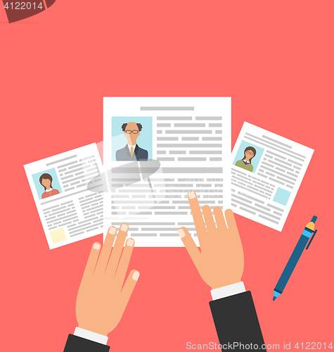 Image of Concept of Job Interview with Business CV Resume