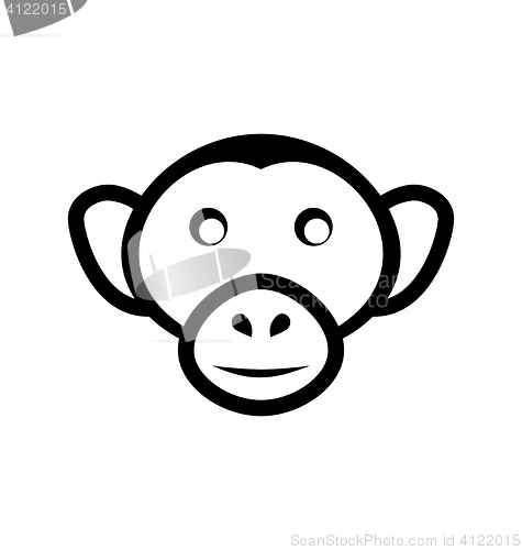 Image of Iicon monkey head, isolated on white background