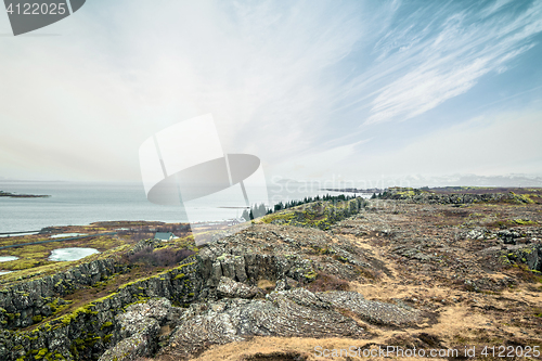 Image of Landscape with cliffs and ocean