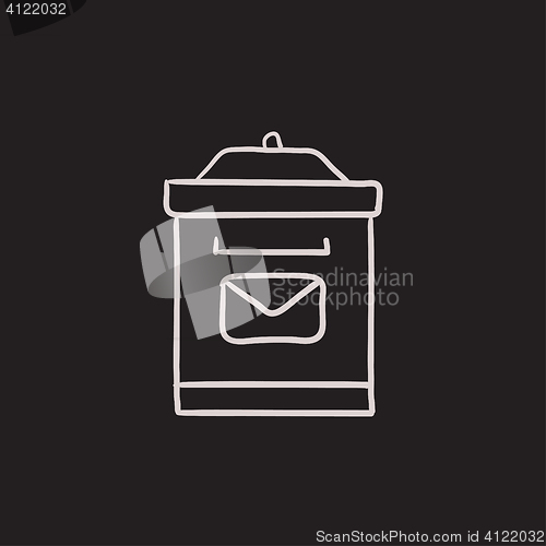 Image of Mail box sketch icon.