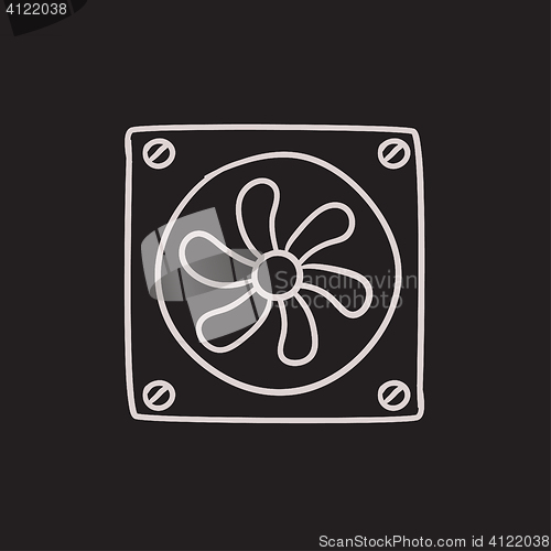 Image of Computer cooler sketch icon.