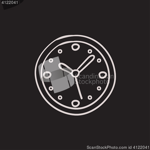 Image of Wall clock sketch icon.